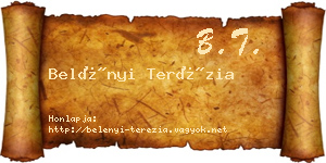 Belényi Terézia névjegykártya