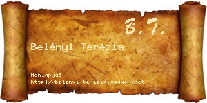 Belényi Terézia névjegykártya